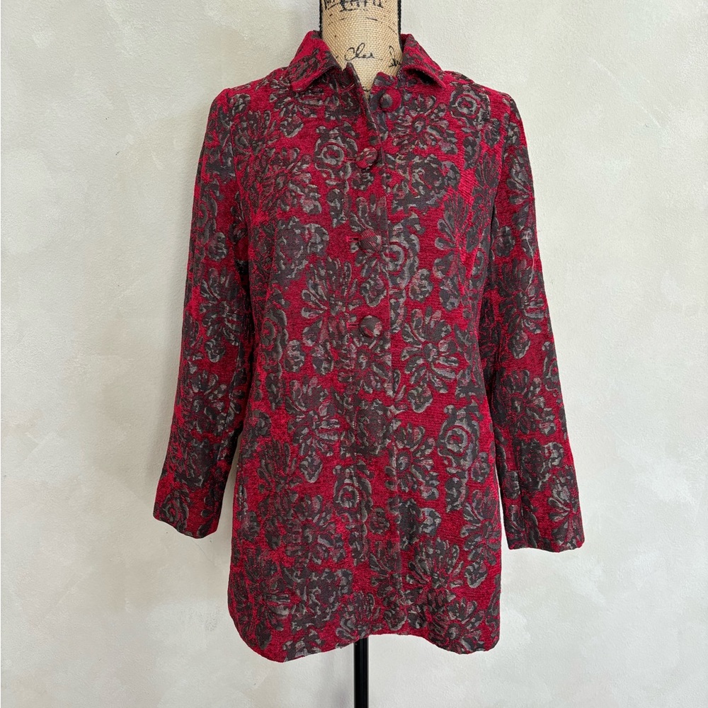 Chico’s floral jacquard topper jacket